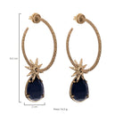 Arracada Bugs Polaris Negro Aretes con Drop (No desmontable) de Joyería Regina Castillo