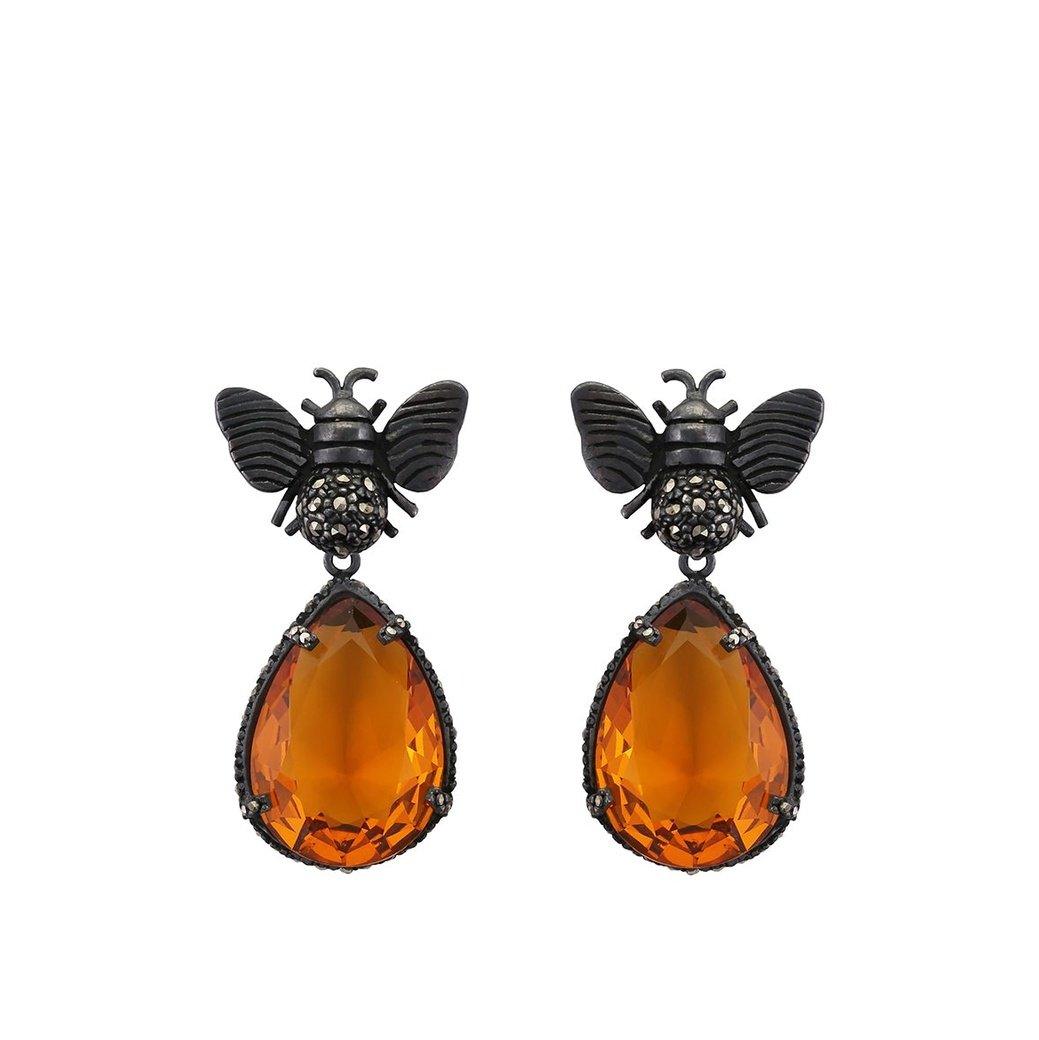 Arete Abeja Bee + Drop Clásico Desmontable Arete + Drop de Joyería Regina Castillo