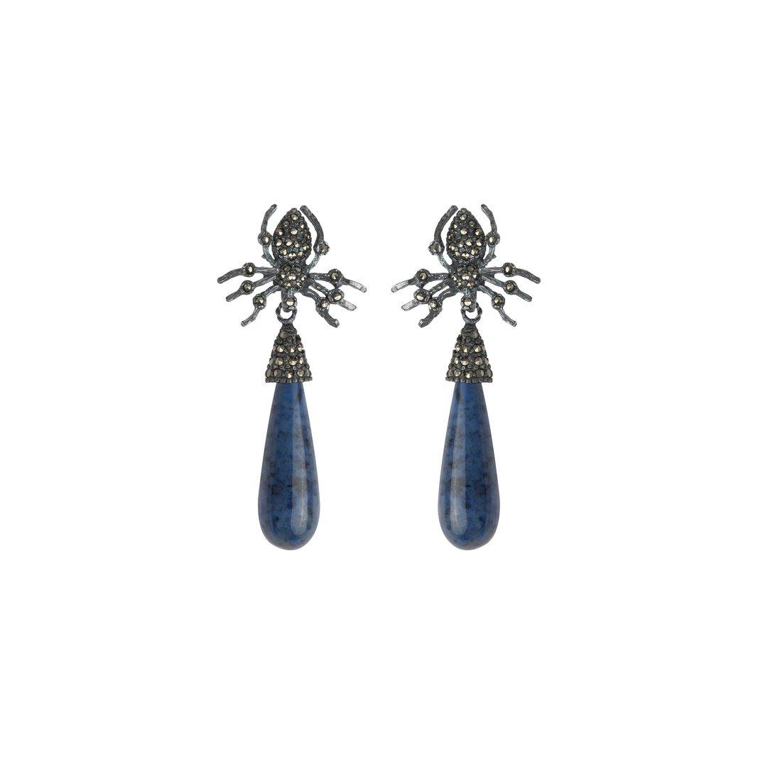 Arete Araña Mom + Drop Calabazo de plata Arete + Drop de Joyería Regina Castillo