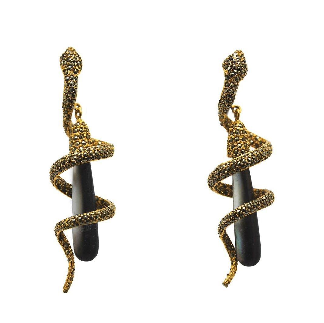 Arete Vibora Espiral II Aretes de Joyería Regina Castillo