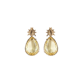 Arete bugs catarina amarillo Aretes con Drop (No desmontable) de Joyería Regina Castillo