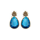 Arete bugs catarina azul Aretes con Drop (No desmontable) de Joyería Regina Castillo