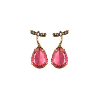 Arete bugs libélula rosa Aretes con Drop (No desmontable) de Joyería Regina Castillo