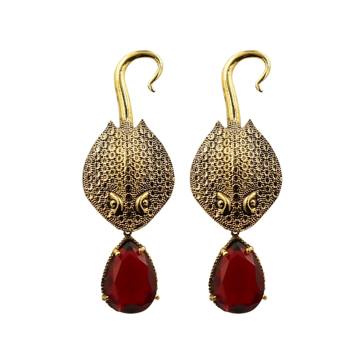 Arete bugs mantarraya Aretes con Drop (No desmontable) de Joyería Regina Castillo
