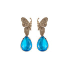 Arete bugs mariposa azul Aretes con Drop (No desmontable) de Joyería Regina Castillo
