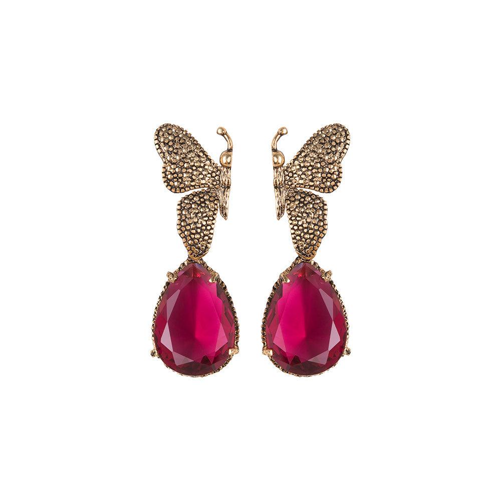 Arete bugs mariposa betamina Aretes con Drop (No desmontable) de Joyería Regina Castillo