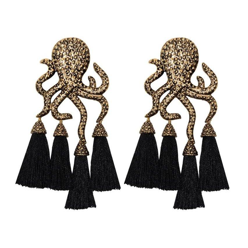 Arete bugs pulpo Aretes con Drop (No desmontable) de Joyería Regina Castillo