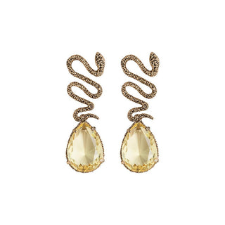 Arete bugs víbora espiral amarillo Aretes con Drop (No desmontable) de Joyería Regina Castillo