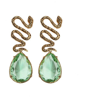 Arete bugs víbora espiral menta Aretes con Drop (No desmontable) de Joyería Regina Castillo