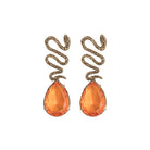 Arete bugs víbora espiral naranja Aretes con Drop (No desmontable) de Joyería Regina Castillo