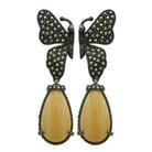 Arete mariposa Katie + Drop ágata de plata desmontable Arete + Drop de Joyería Regina Castillo