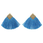 Drop rombo tejido seda azul Drops de Joyería Regina Castillo